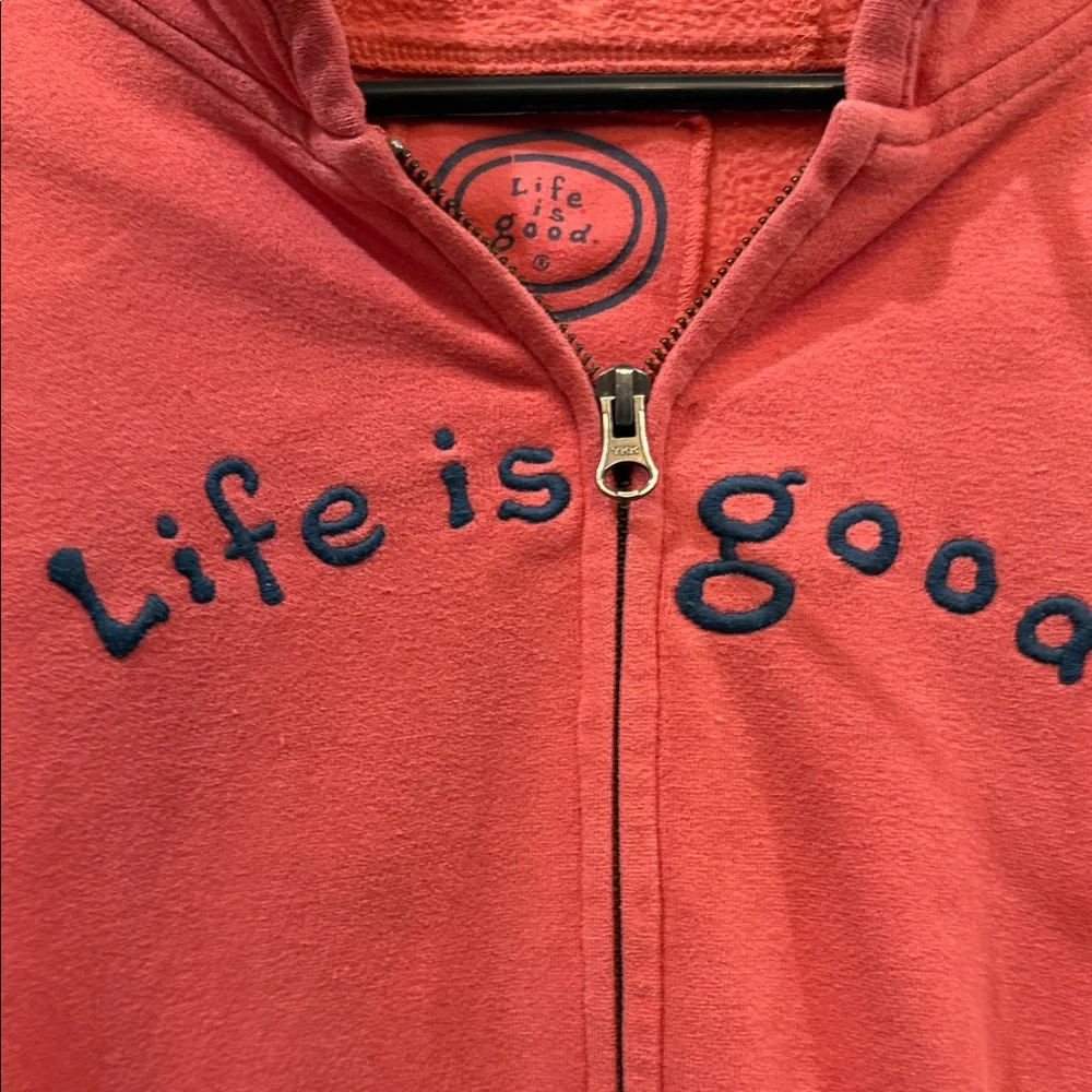 Life Is Good  Coral Zip-Up Hoodie - Picture 5 of 6